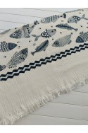 Fish printed Peshtemal