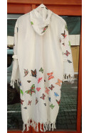 Butterfly Patterned Hooded Kimono