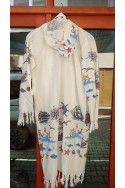Ship Pattern Hooded Kimono